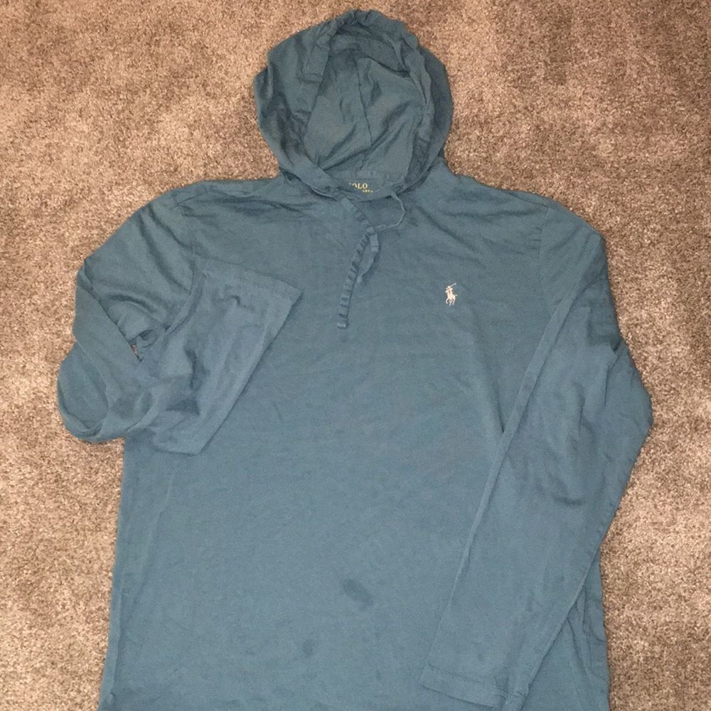 Polo By Ralph Lauren Hooded Thin Cotton Hoodie Sweatshirt Sweater shirt Dusty